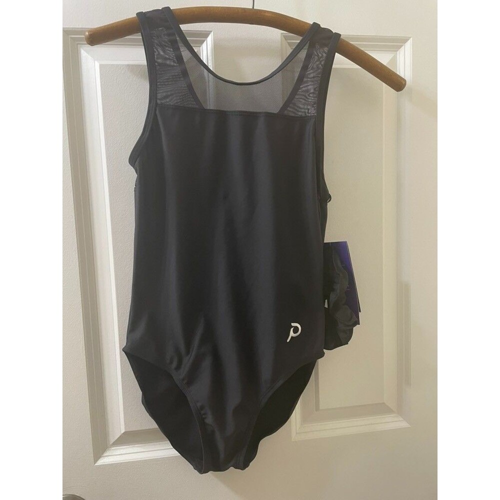 nwt Plum Practicewear Gymnastics Leotard Raven Black Smooth Size AM